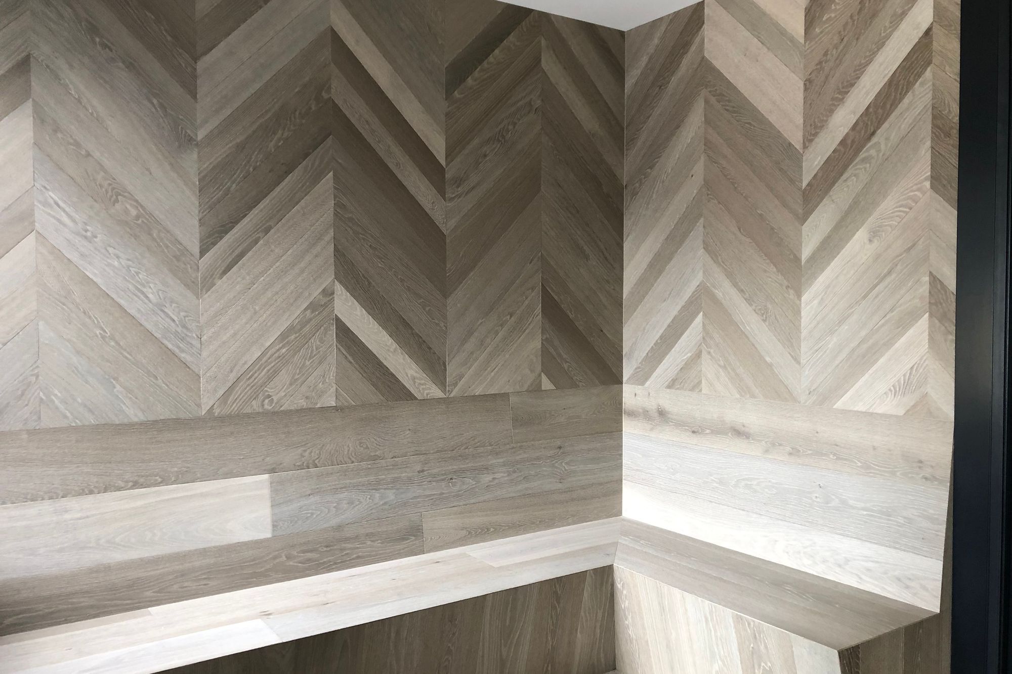 Custom-Made Chevron Feature Wall
