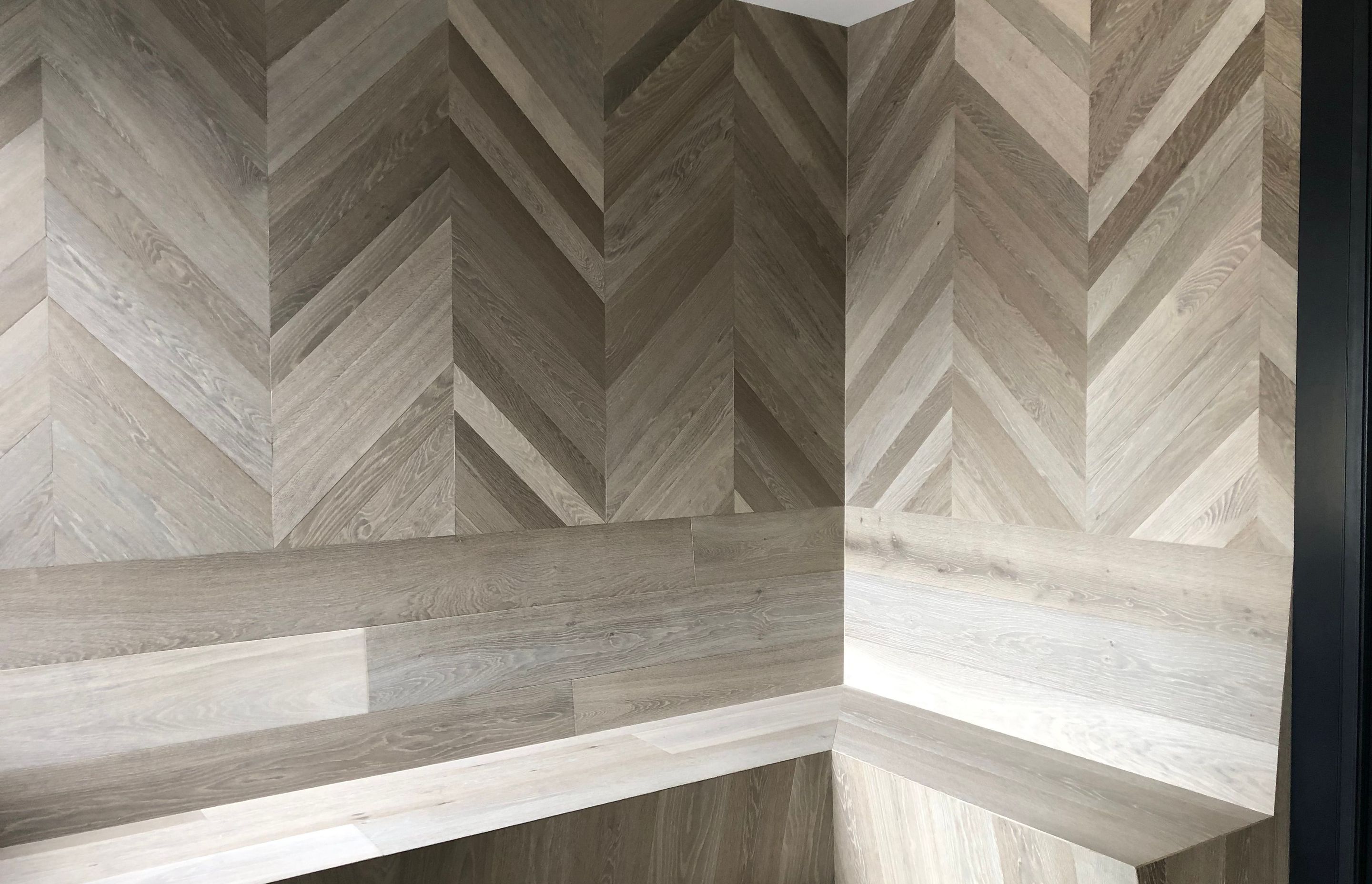 Custom-Made Chevron Feature Wall