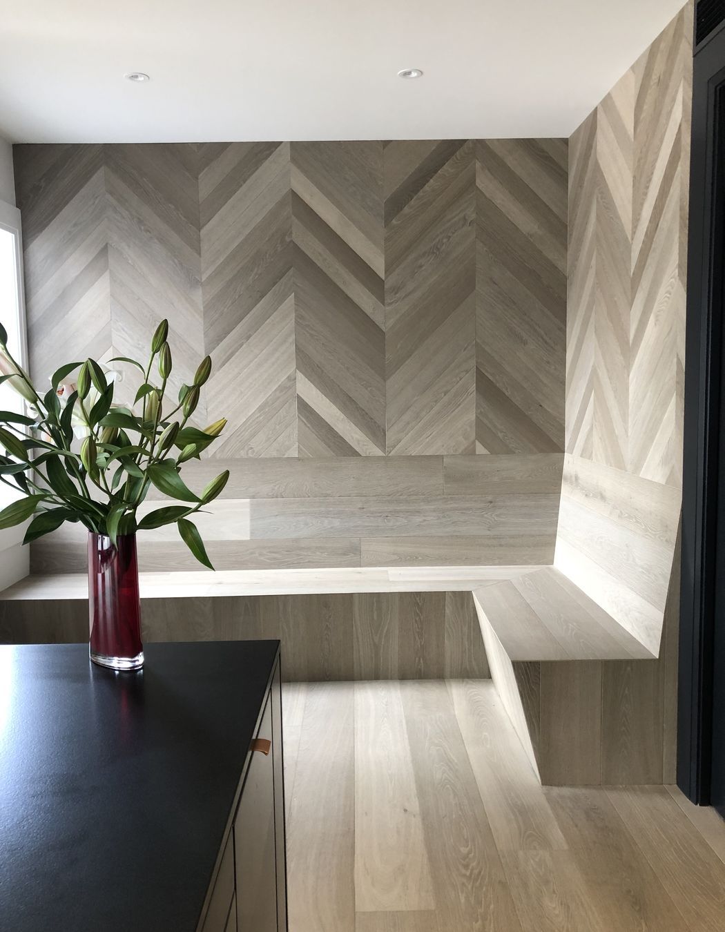Custom-Made Chevron Feature Wall