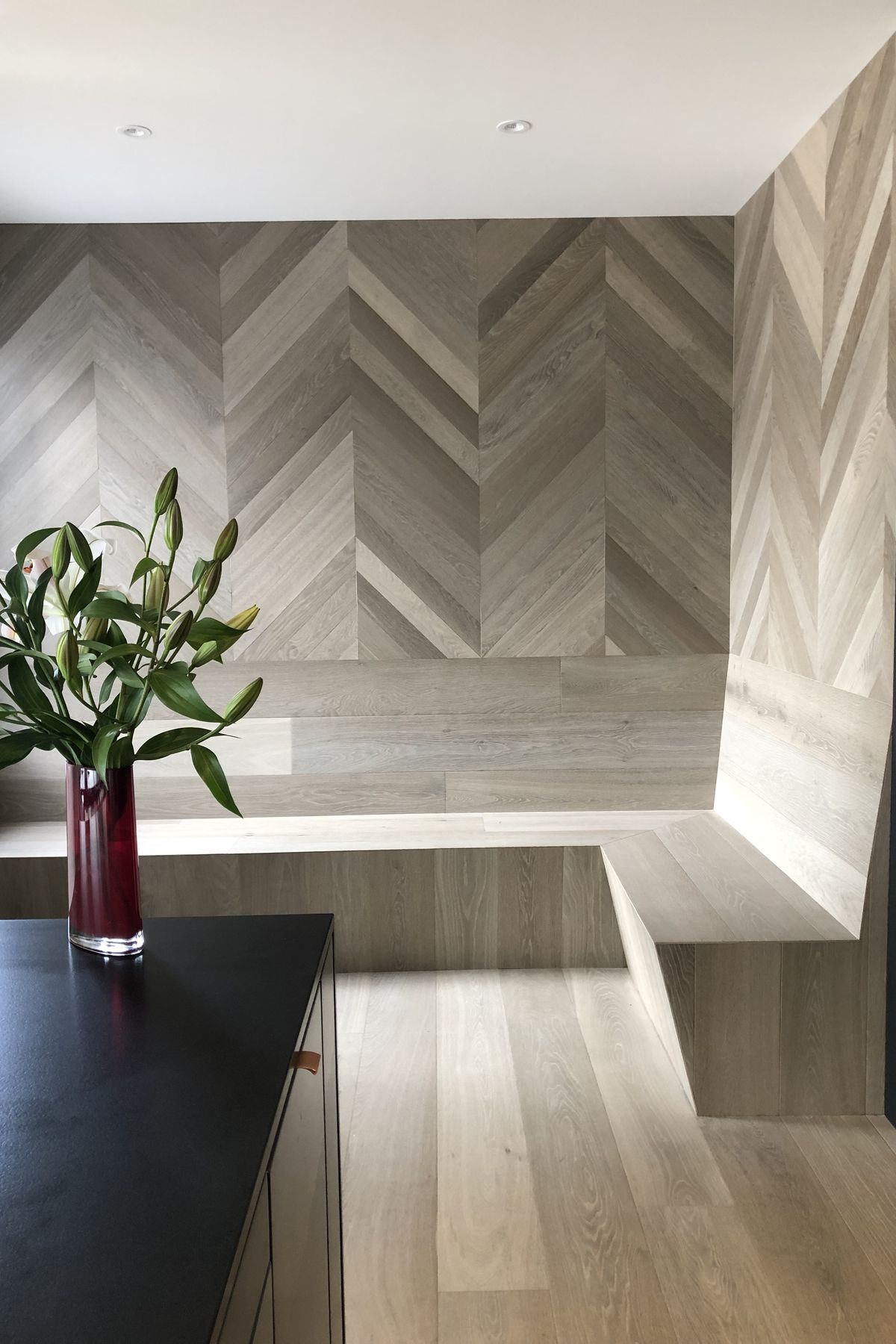 Custom-Made Chevron Feature Wall