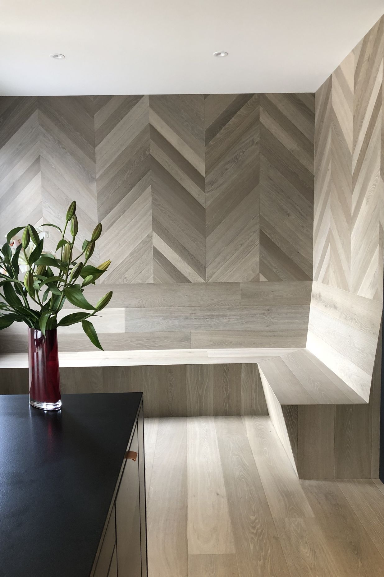 Custom-Made Chevron Feature Wall