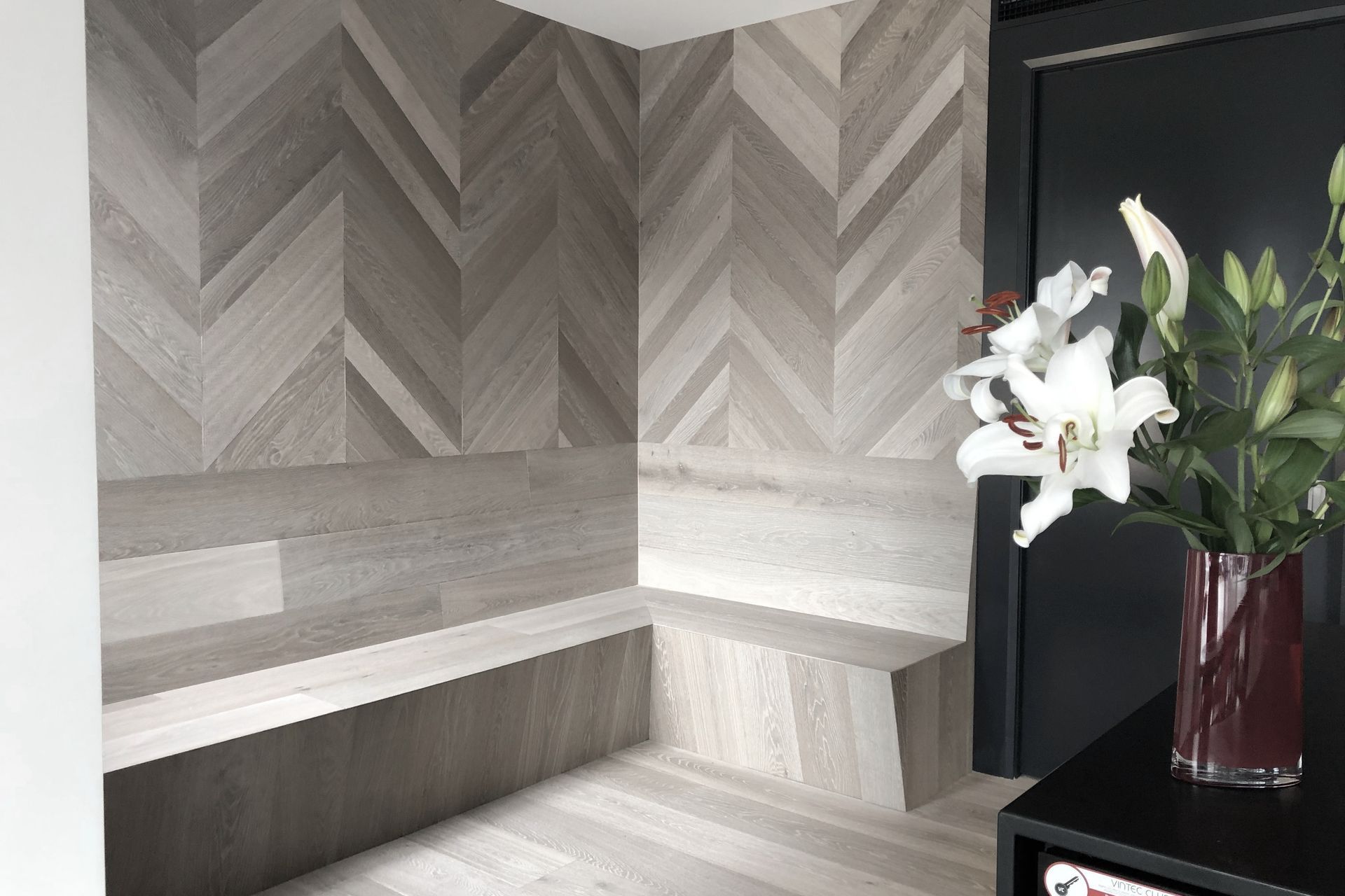 Custom-Made Chevron Feature Wall