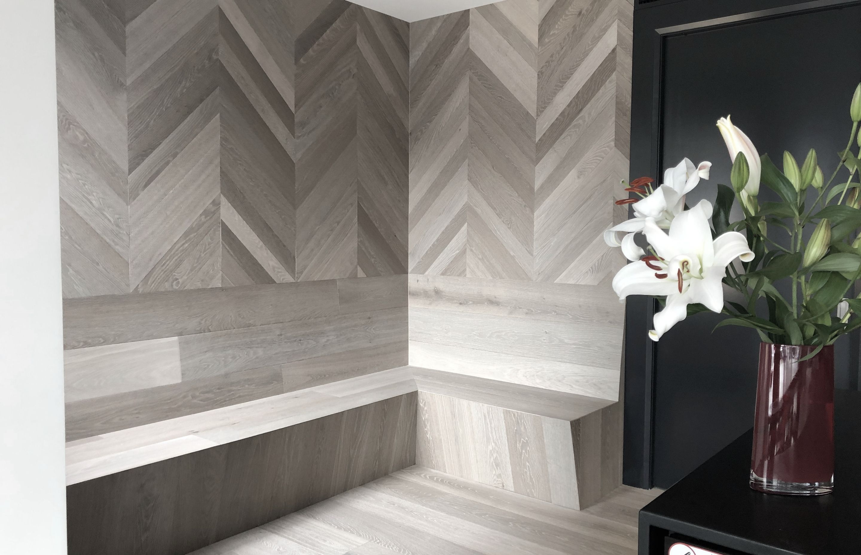 Custom-Made Chevron Feature Wall