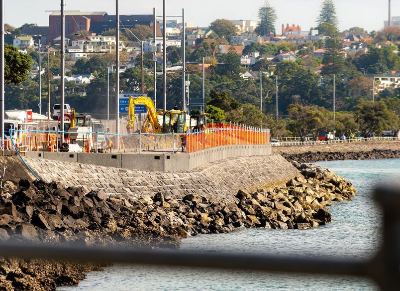 Tamaki Drive sea wall