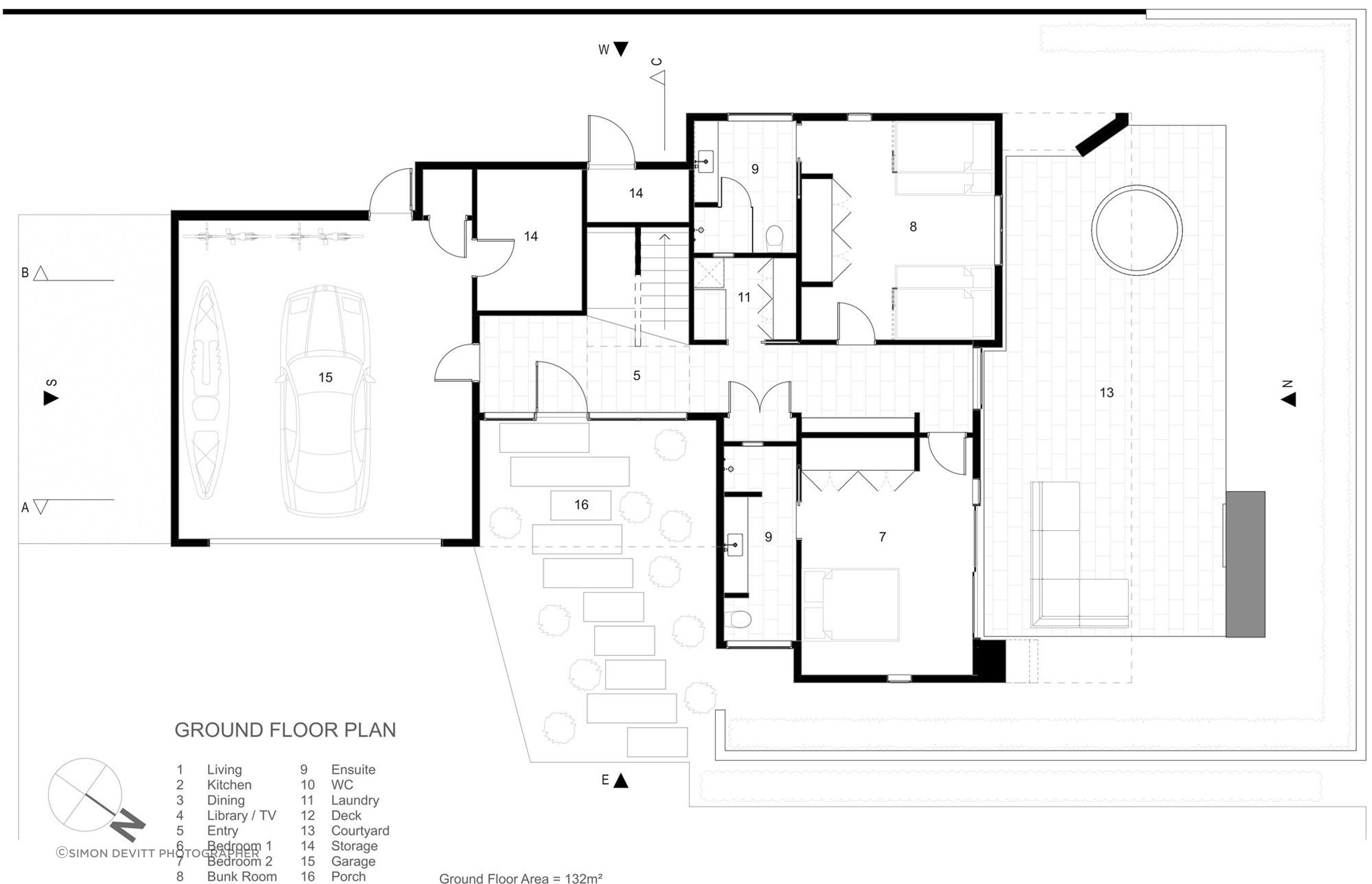 The ground-floor plan by Julian Guthrie Architecture.
