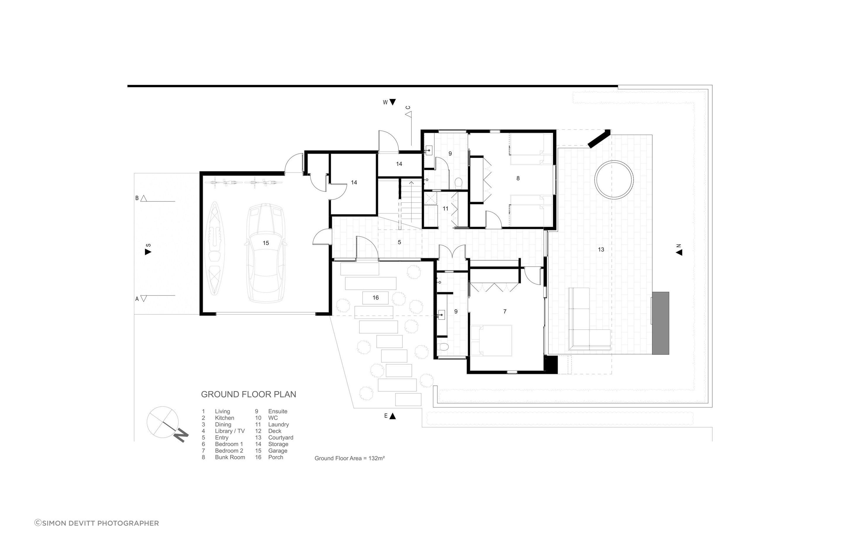 The ground-floor plan by Julian Guthrie Architecture.