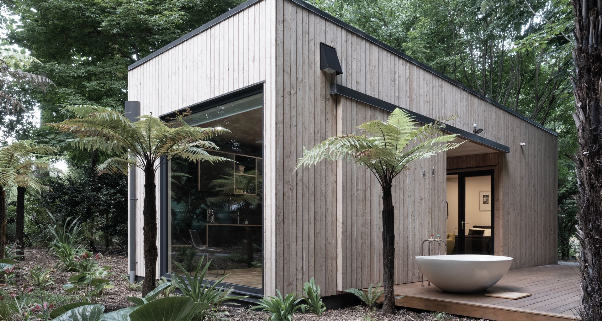 Minimal, clean lines help the building fit naturally into its surroundings.