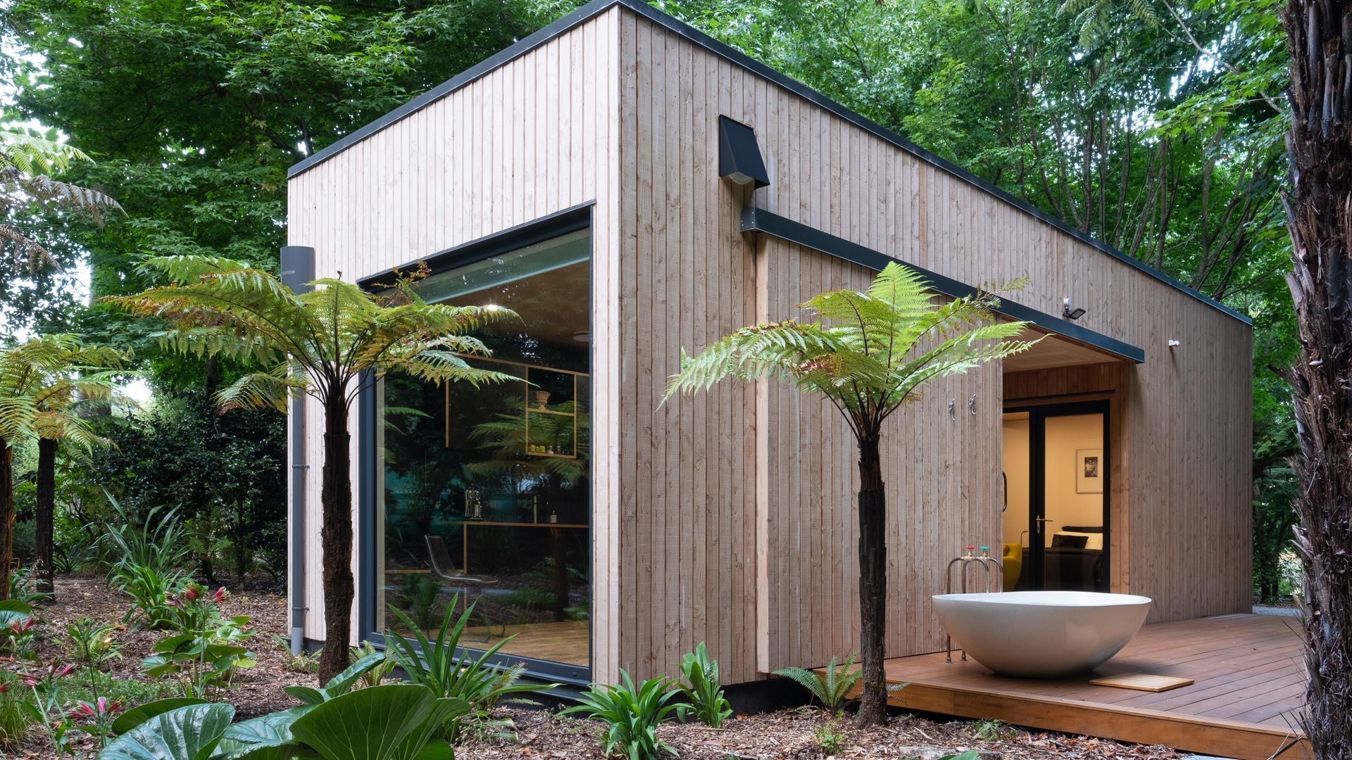 Minimal, clean lines help the building fit naturally into its surroundings.