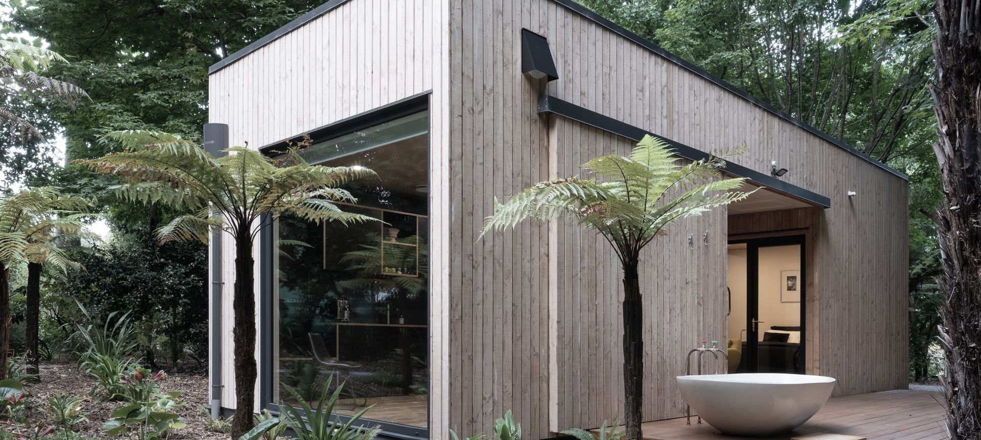 Minimal, clean lines help the building fit naturally into its surroundings.