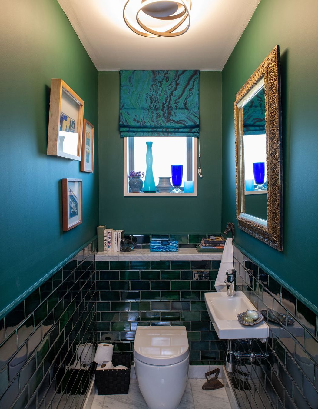 Finished powder-room 'The Green Room' as named by the client