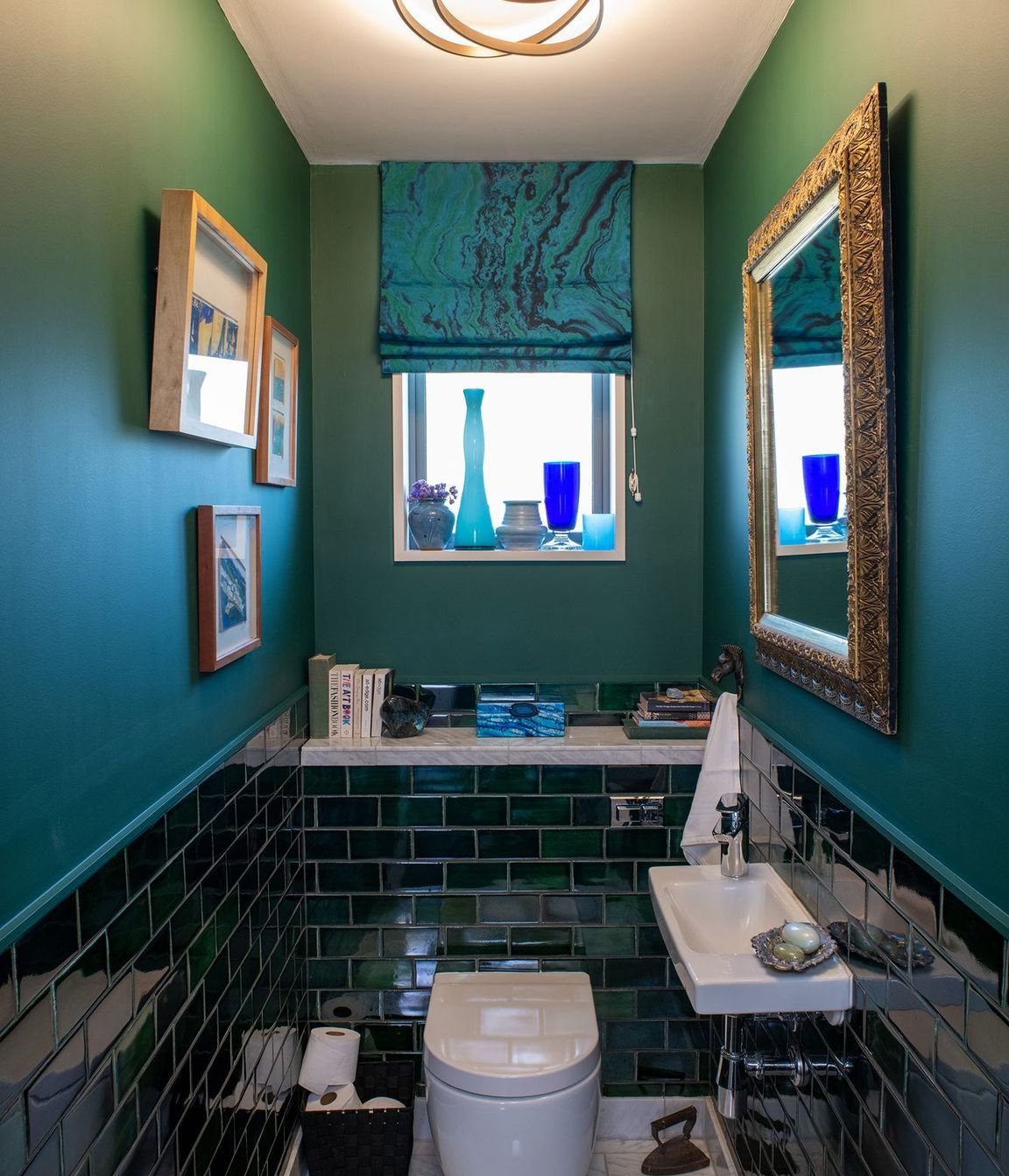 Finished powder-room 'The Green Room' as named by the client