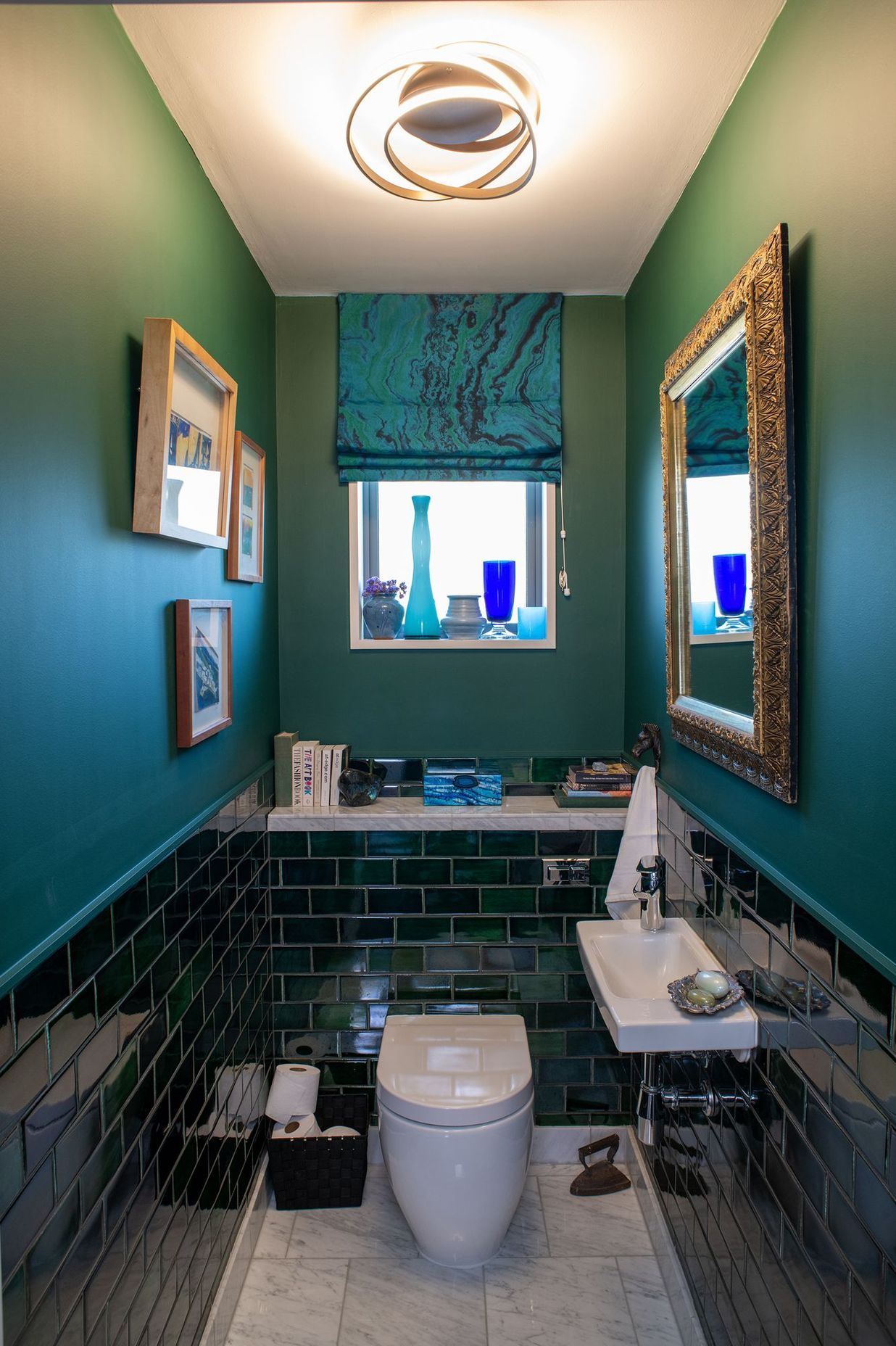 Finished powder-room 'The Green Room' as named by the client