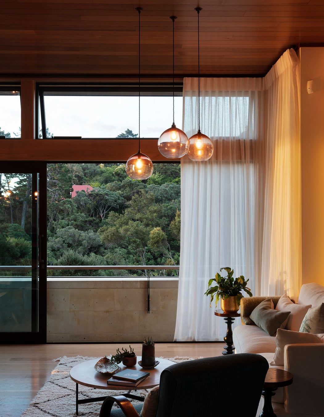 The bush view provides a wonderful backdrop in the home.