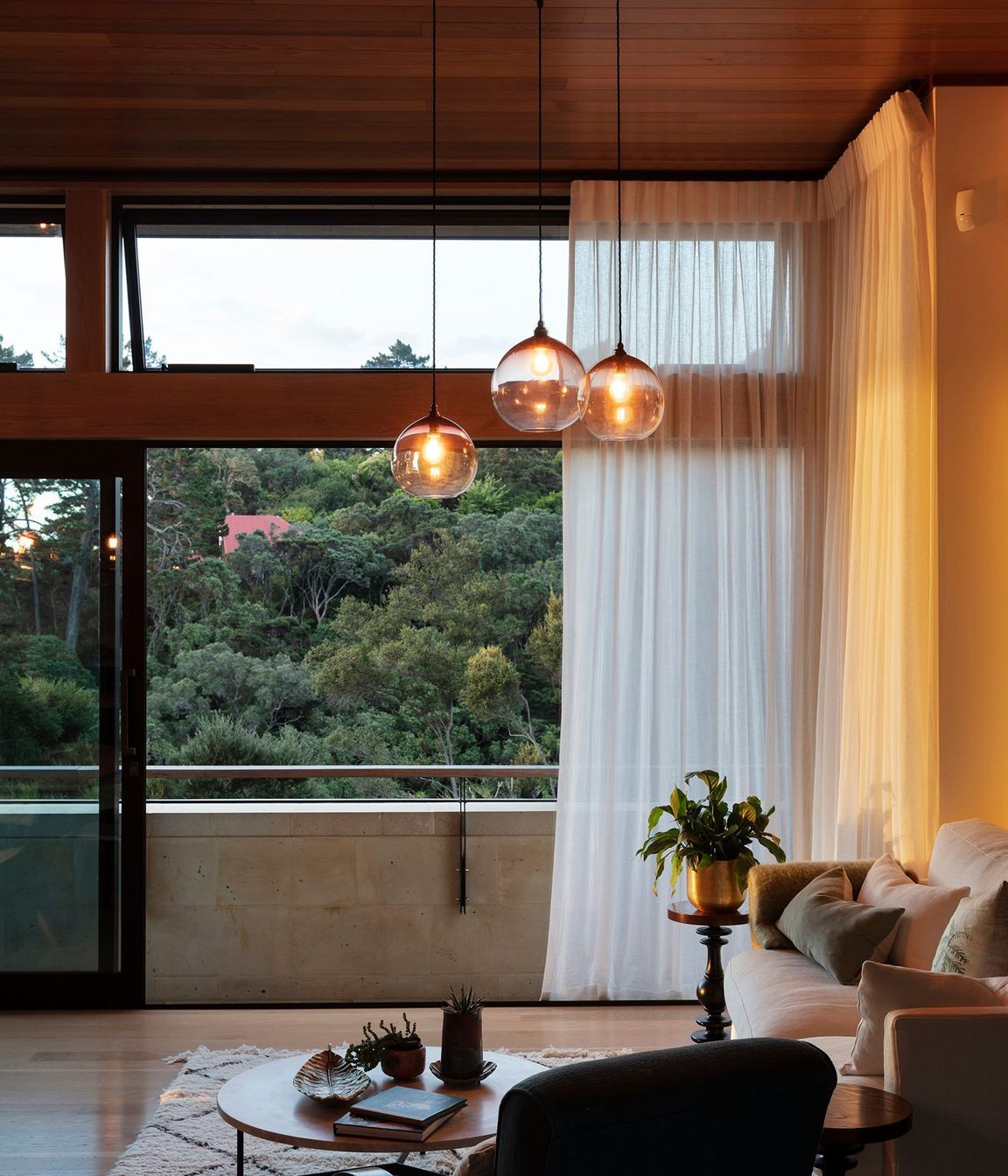 The bush view provides a wonderful backdrop in the home.