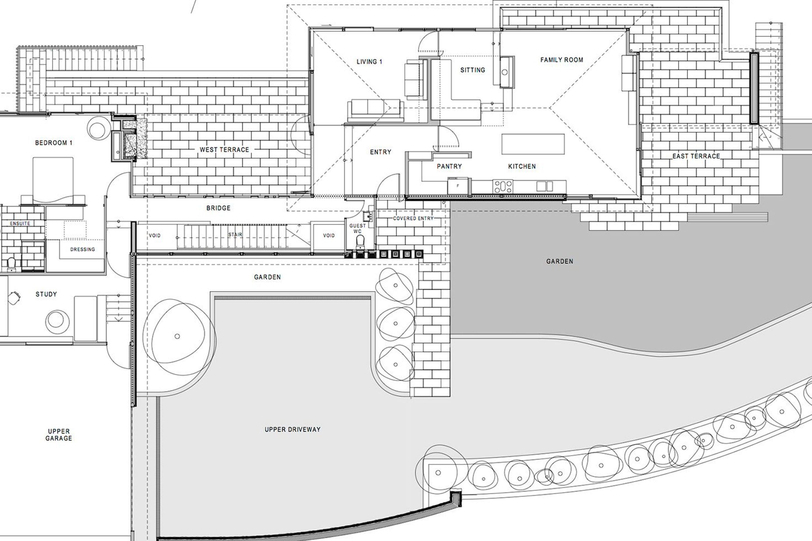 Upper-floor plan by Megan Edwards Architects.