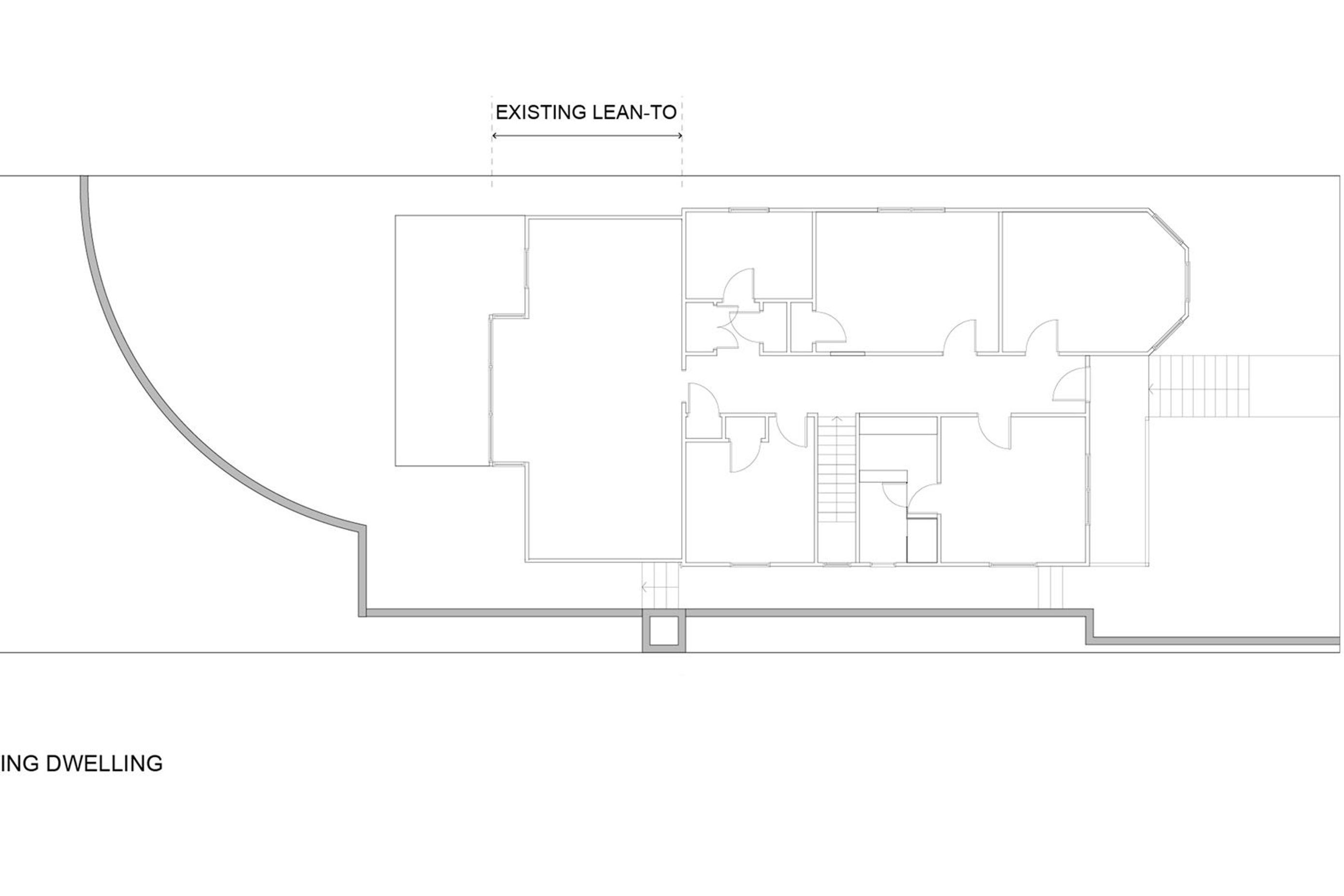 The site and floor plan of the original dwelling before the new Lightbox was added.