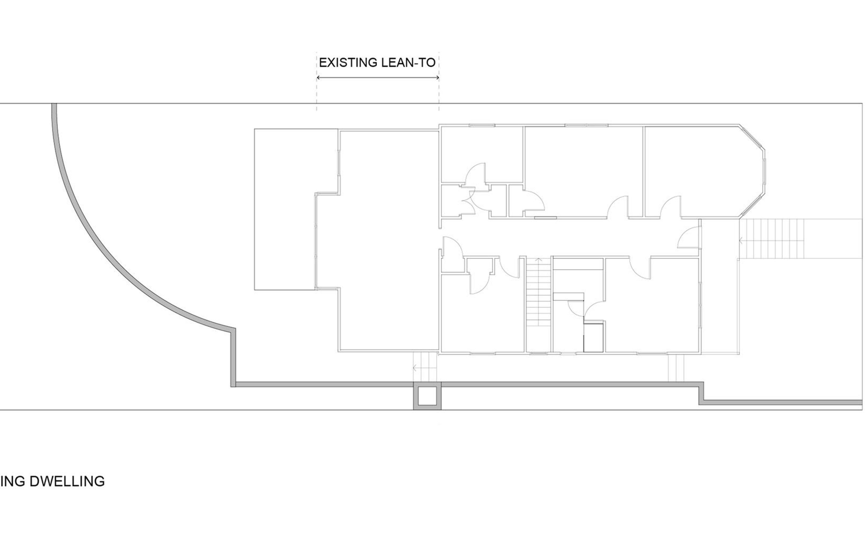 The site and floor plan of the original dwelling before the new Lightbox was added.