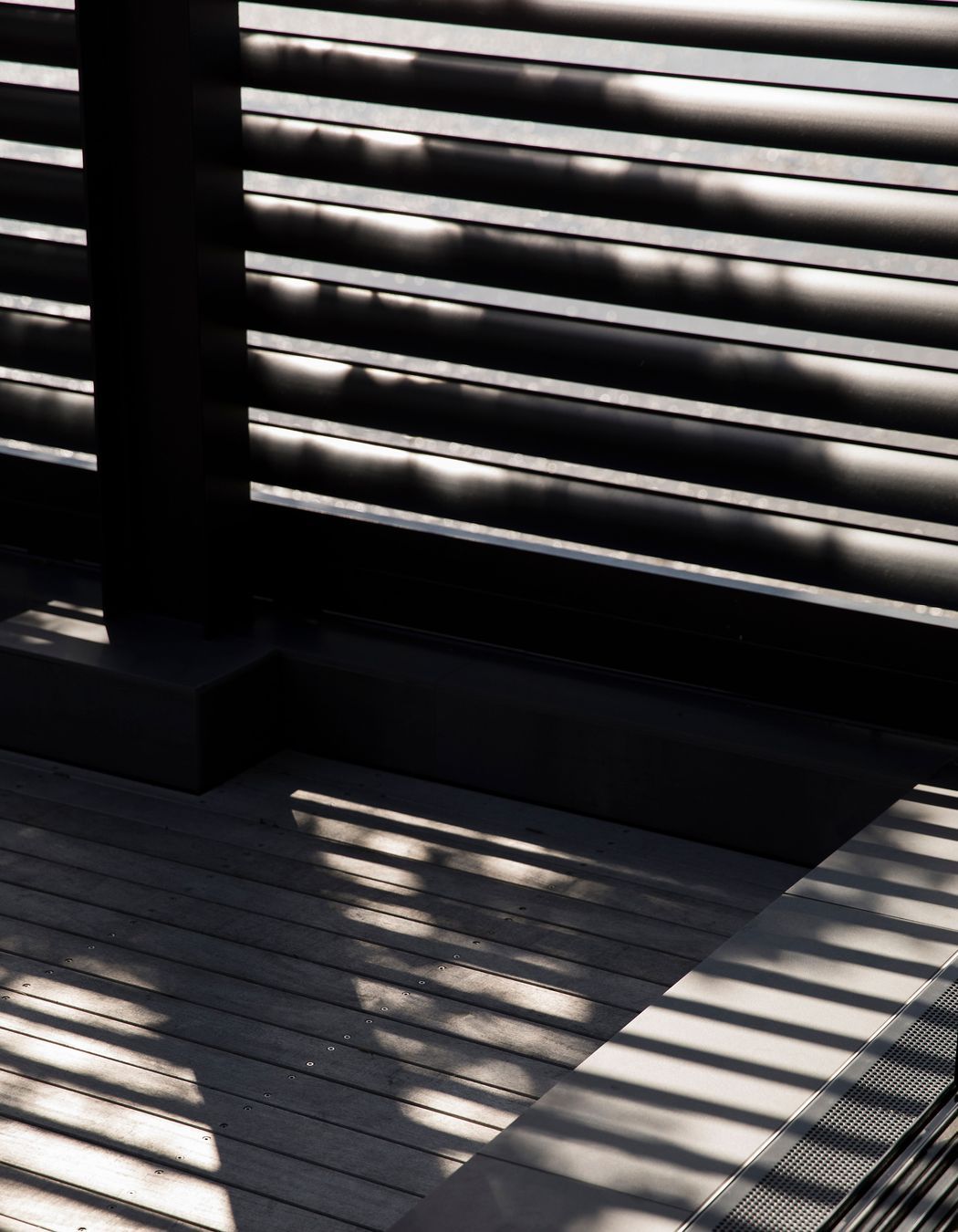 Shadows cast by the louvres.