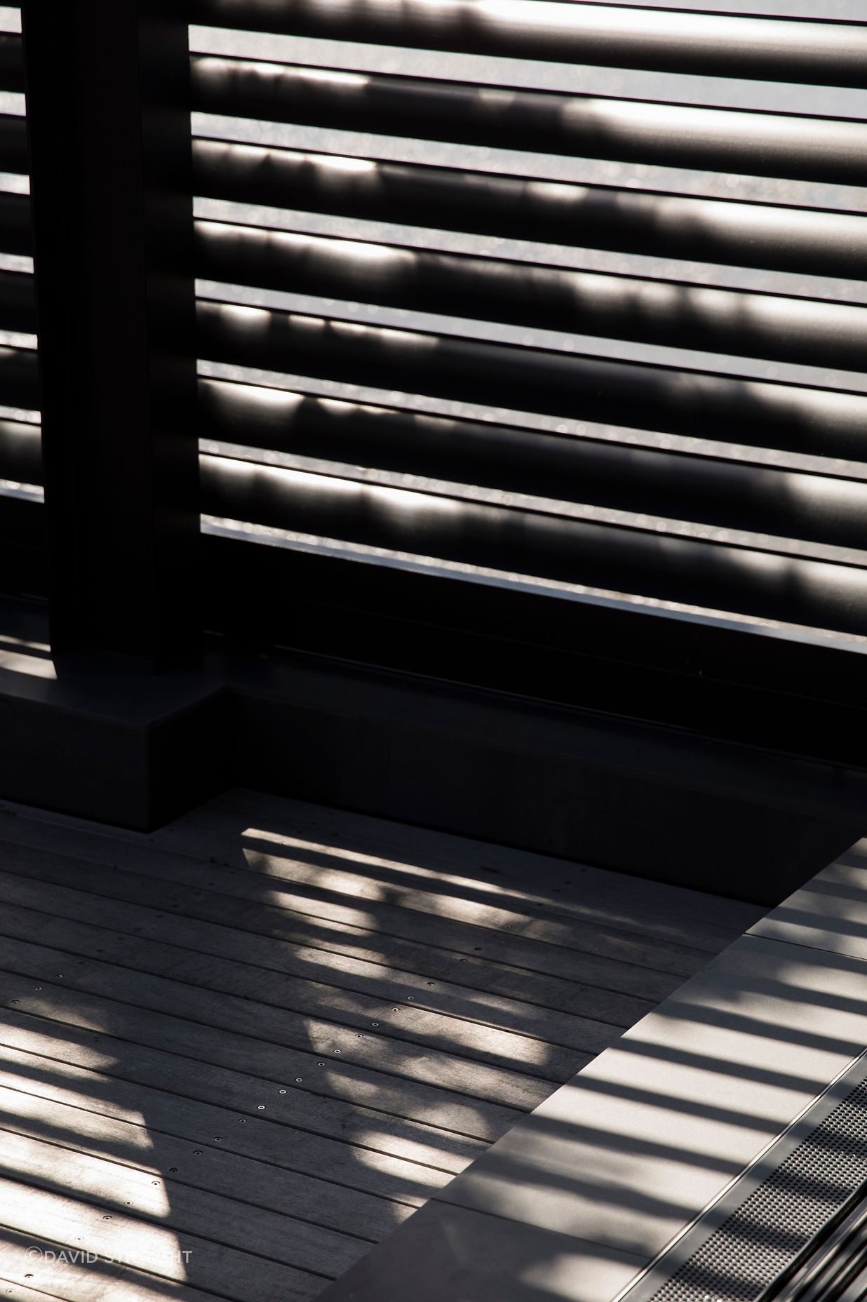 Shadows cast by the louvres.