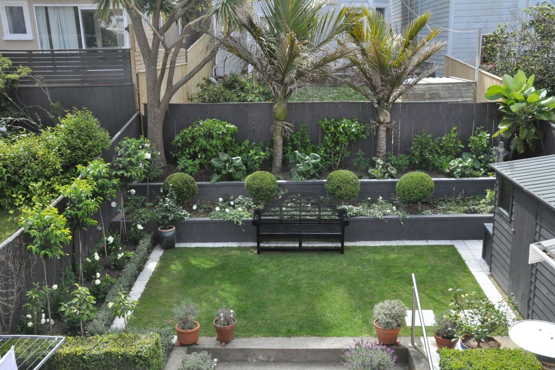 High view of Thorndon back garden