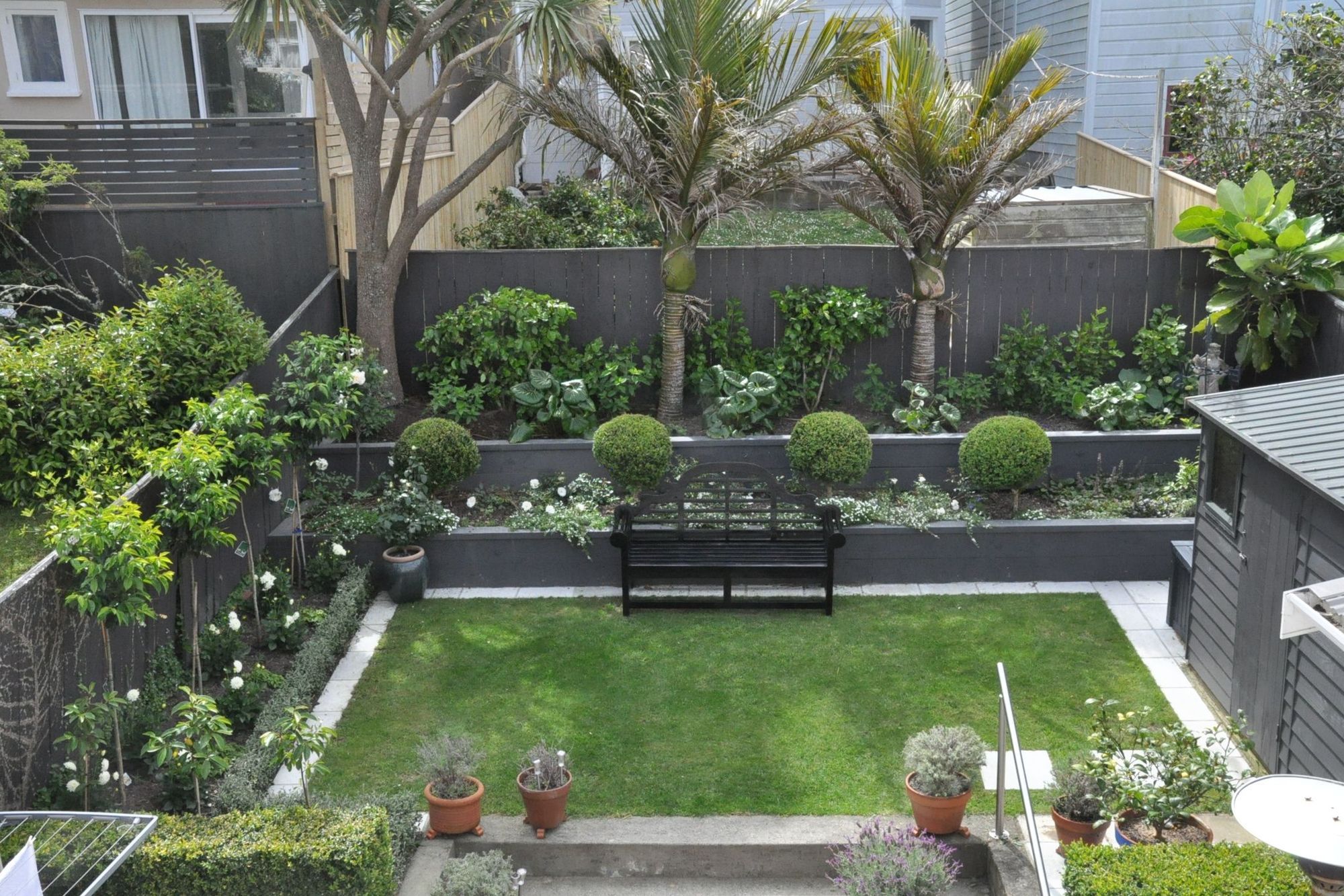 High view of Thorndon back garden