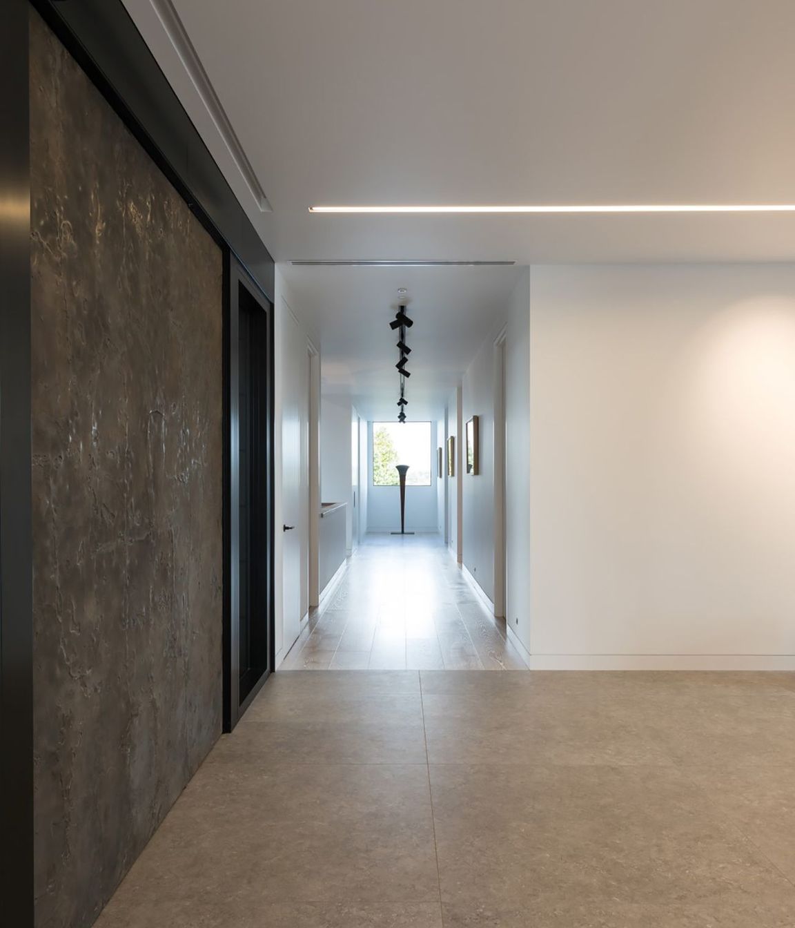 The 2.2m x 3m aluminium front door is embossed with a stingray skin pattern.
