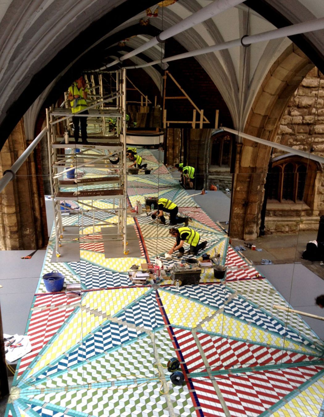 Final site install ongoing at the medieval St. John's Gate