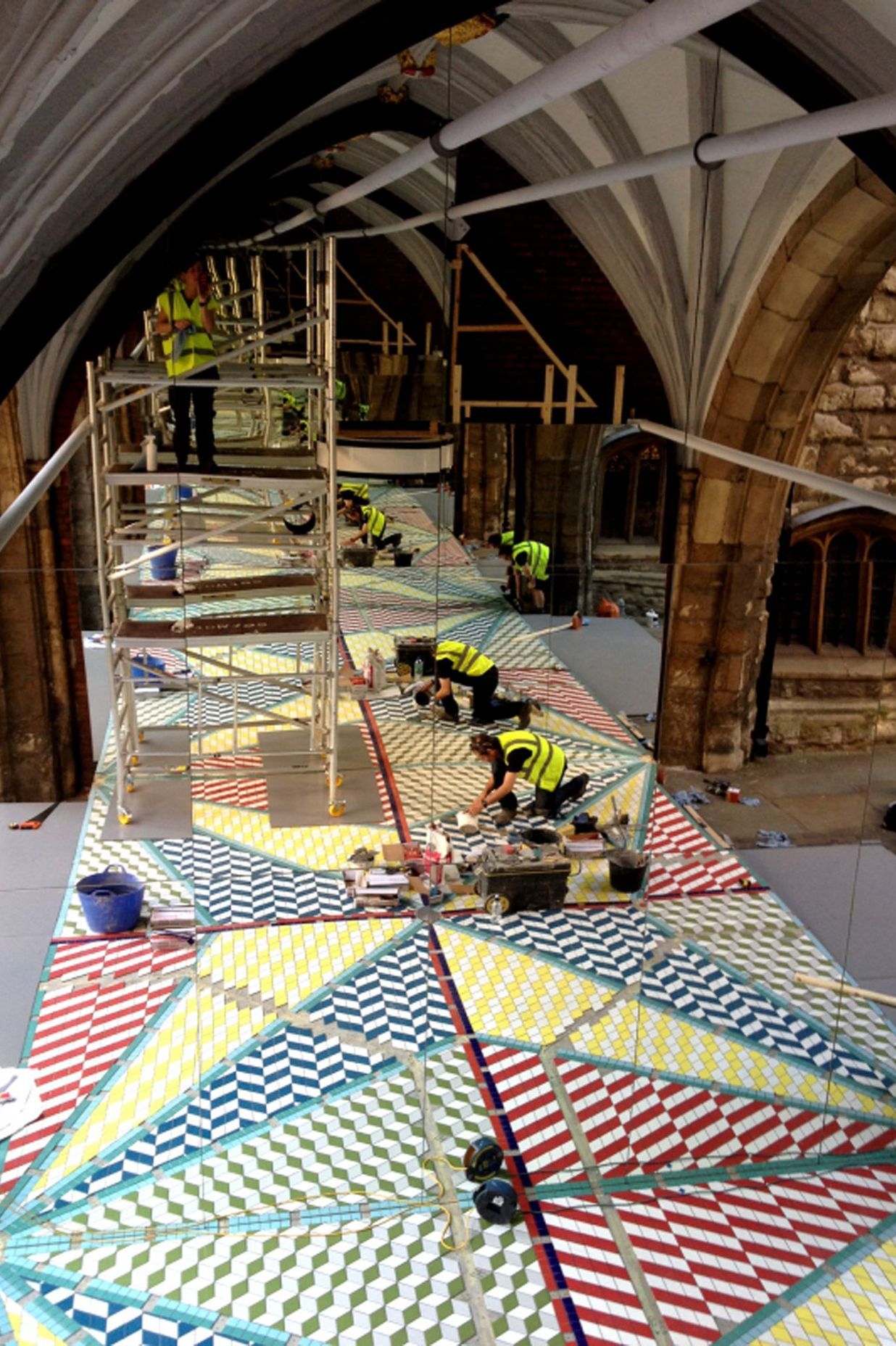 Final site install ongoing at the medieval St. John's Gate