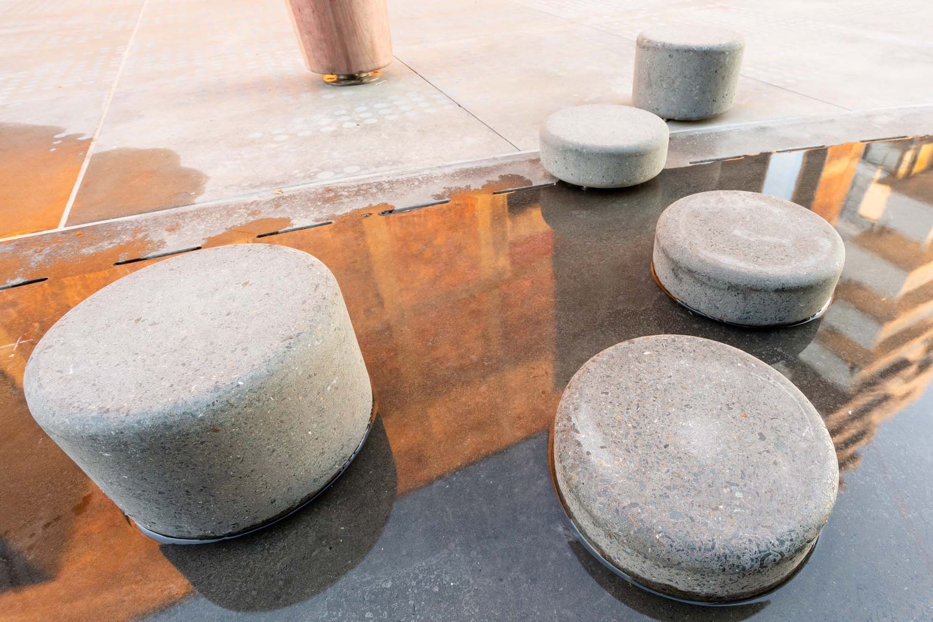 Jagas precast puddles and streetscape in Wynyard Quarter, Auckland