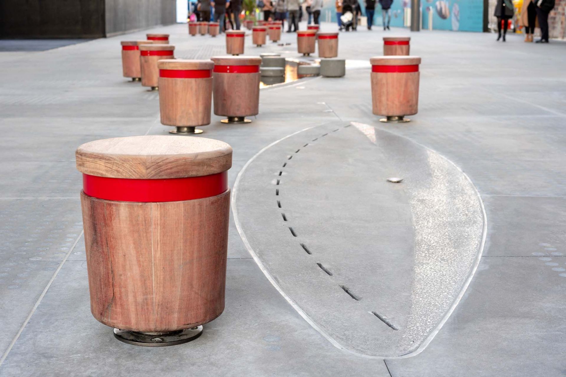 Jagas precast puddles and streetscape in Wynyard Quarter, Auckland