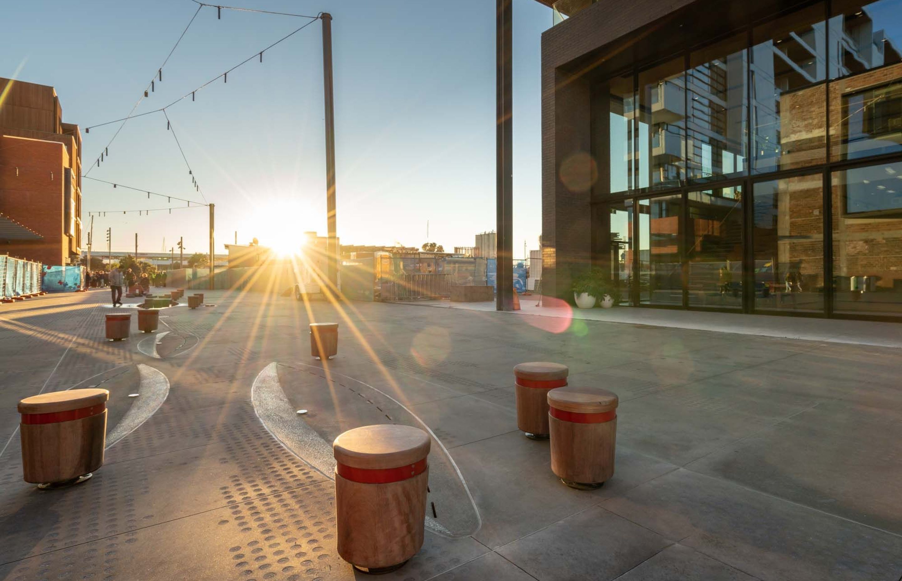 Jagas precast puddles and streetscape in Wynyard Quarter, Auckland