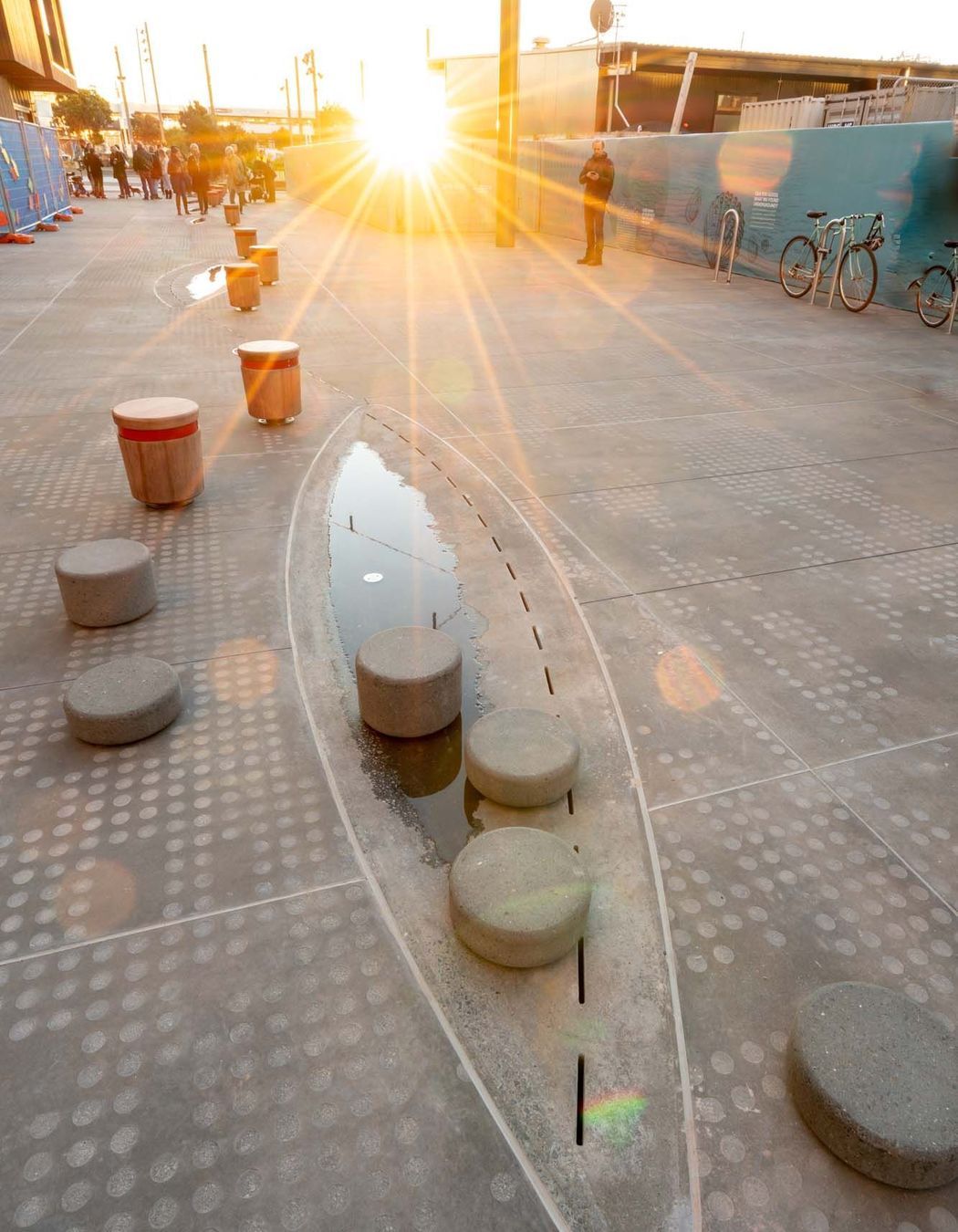 Jagas precast puddles and streetscape in Wynyard Quarter, Auckland