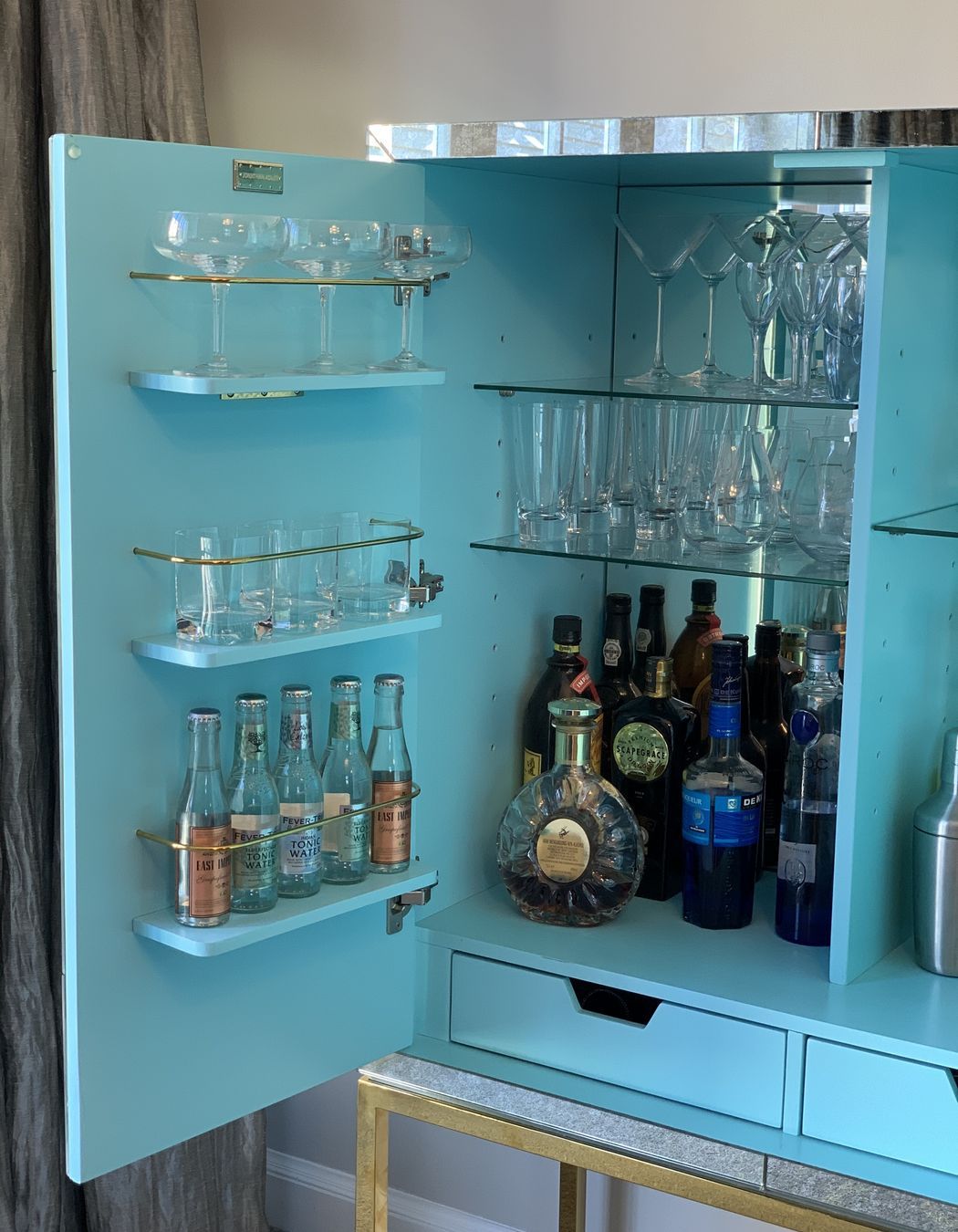 A fun burst of colour in the drinks cabinet
