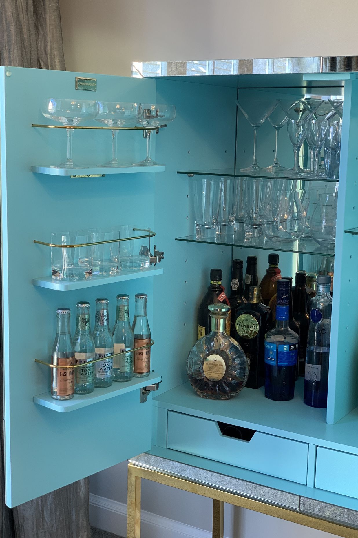 A fun burst of colour in the drinks cabinet
