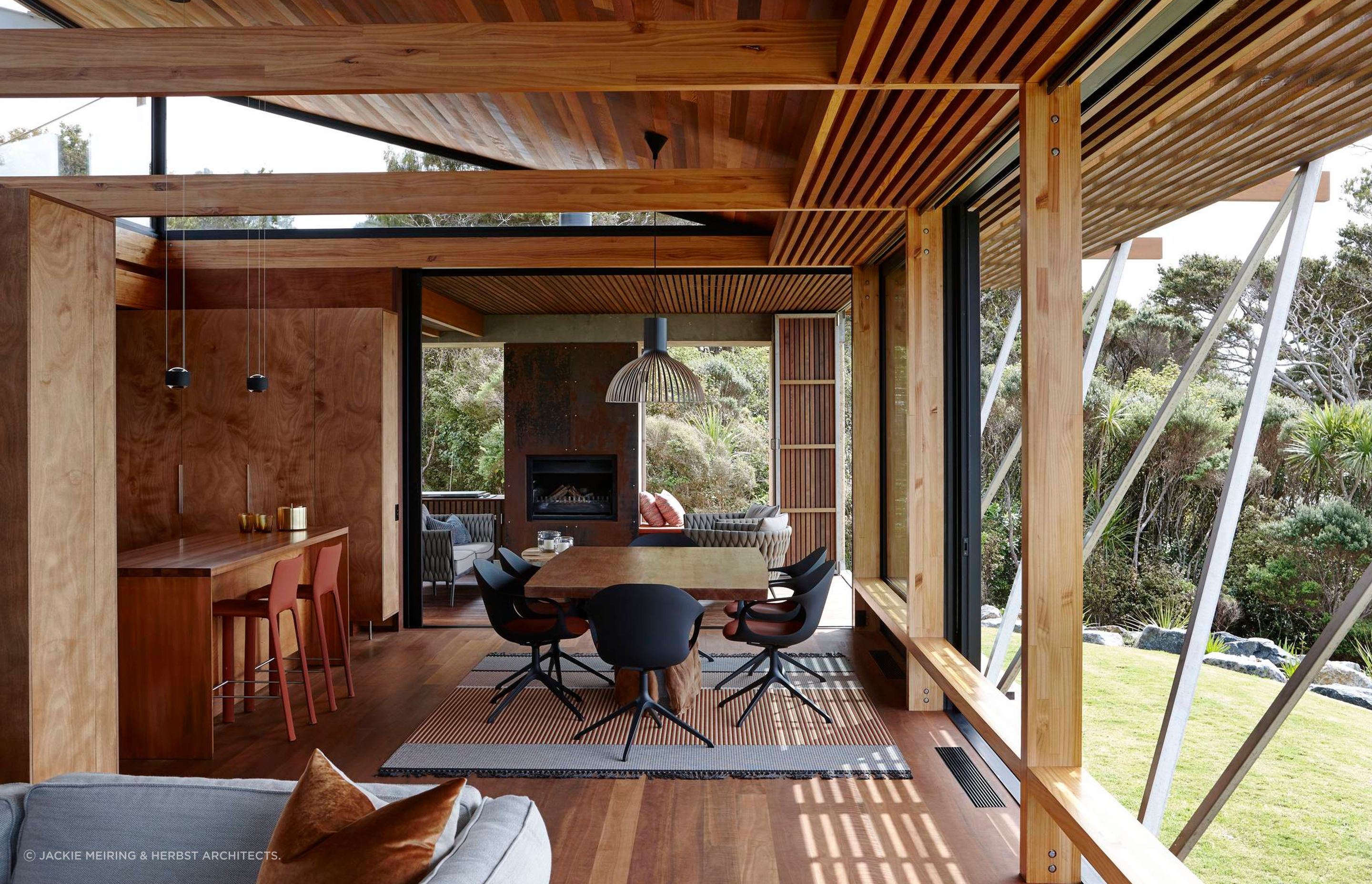 Easy, relaxed living is the name of the game in this home, which naturally brings the outdoors inside. Photograph by Jackie Meiring.