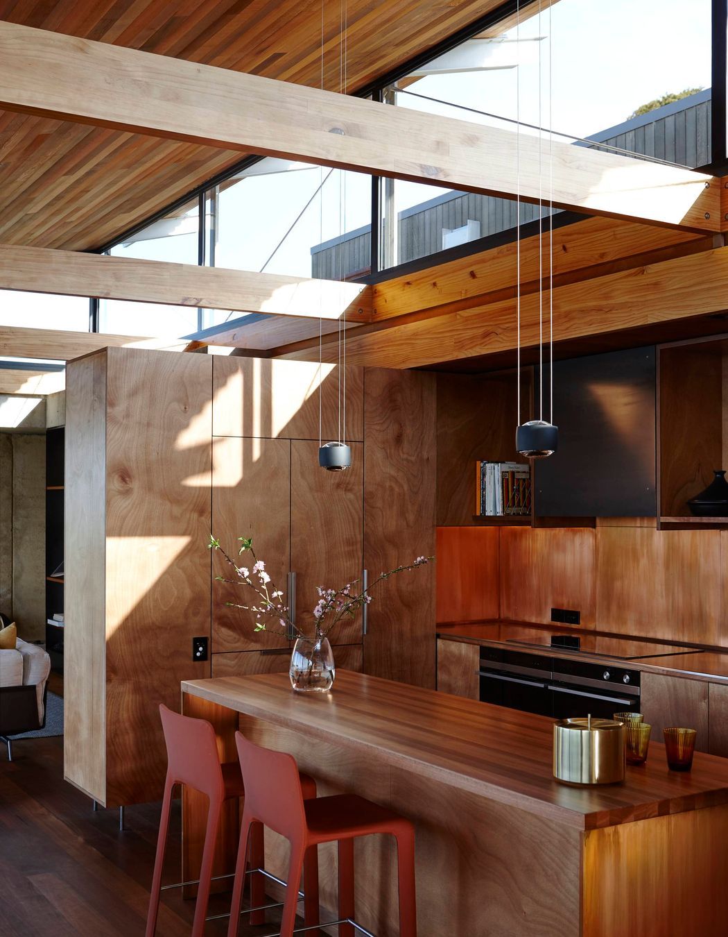 Timber and copper create the warmest kitchen ever. Photograph by Jackie Meiring.