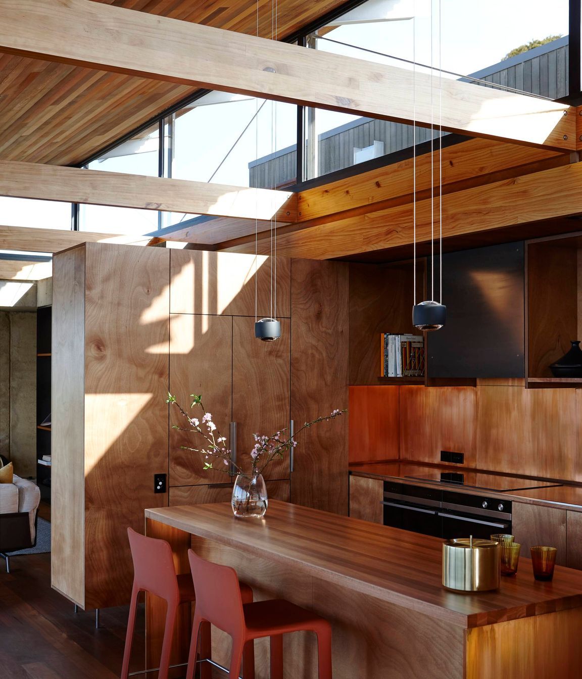 Timber and copper create the warmest kitchen ever. Photograph by Jackie Meiring.