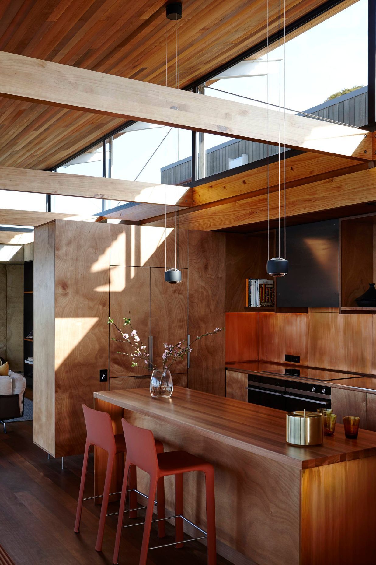 Timber and copper create the warmest kitchen ever. Photograph by Jackie Meiring.