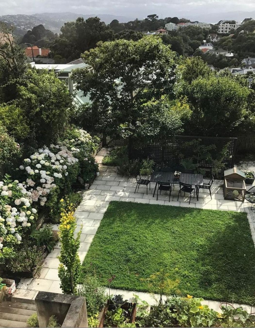 The garden has well established fruit & nut trees around the outside