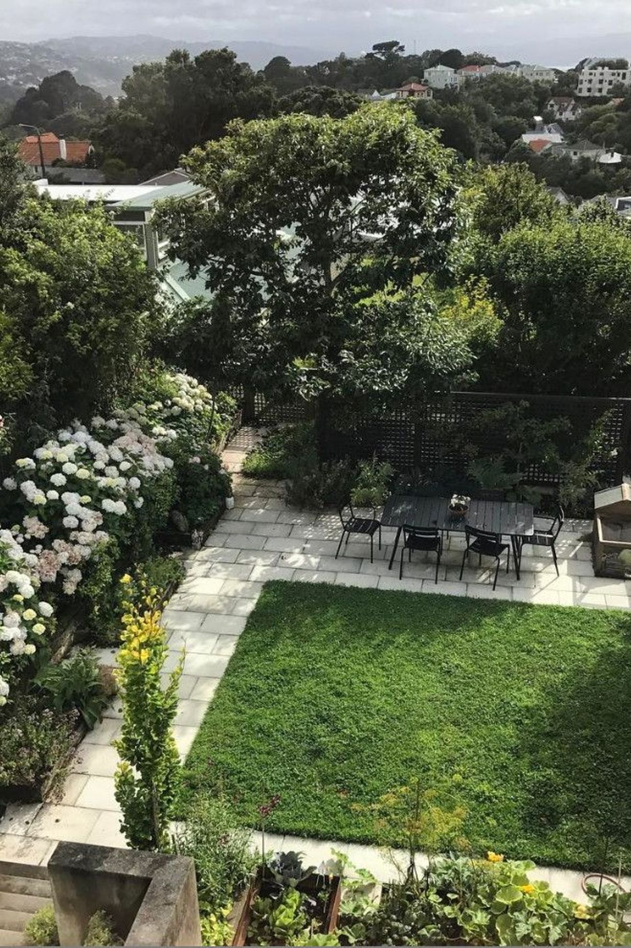 The garden has well established fruit & nut trees around the outside