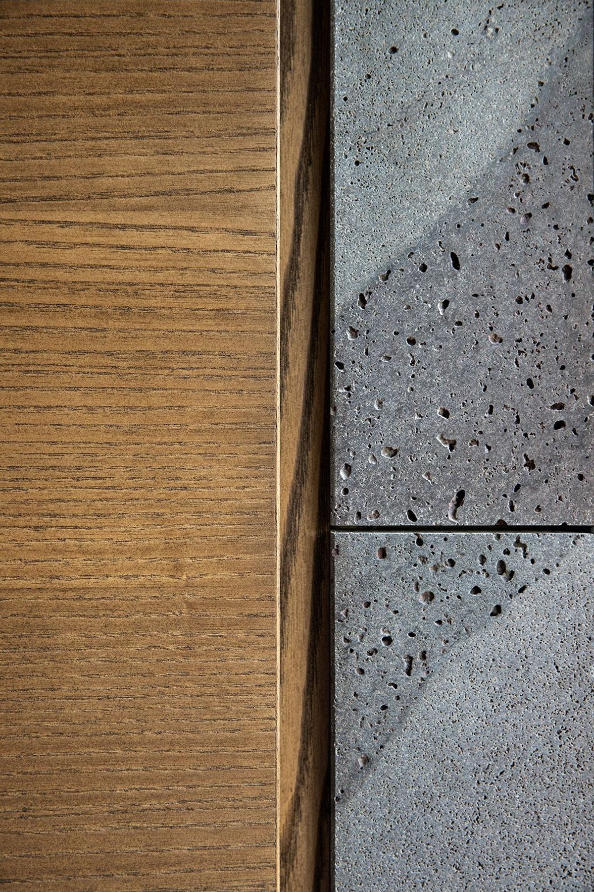 Detailing of the cabinetry and stone, which is matched up whereever possible.