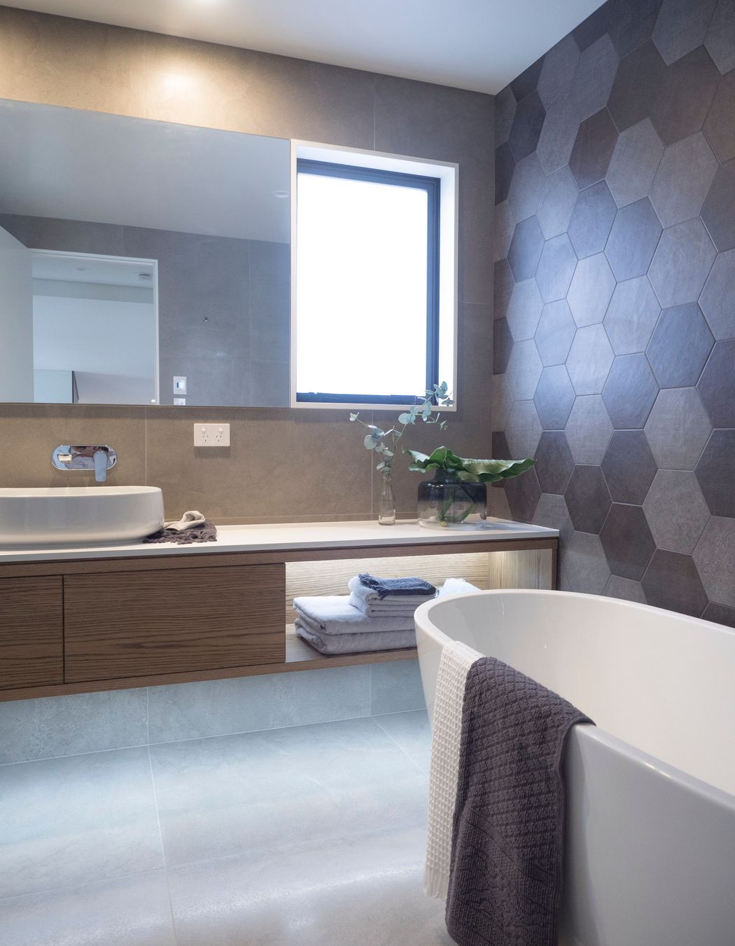 Bathroom with good lighting an storge is essential.