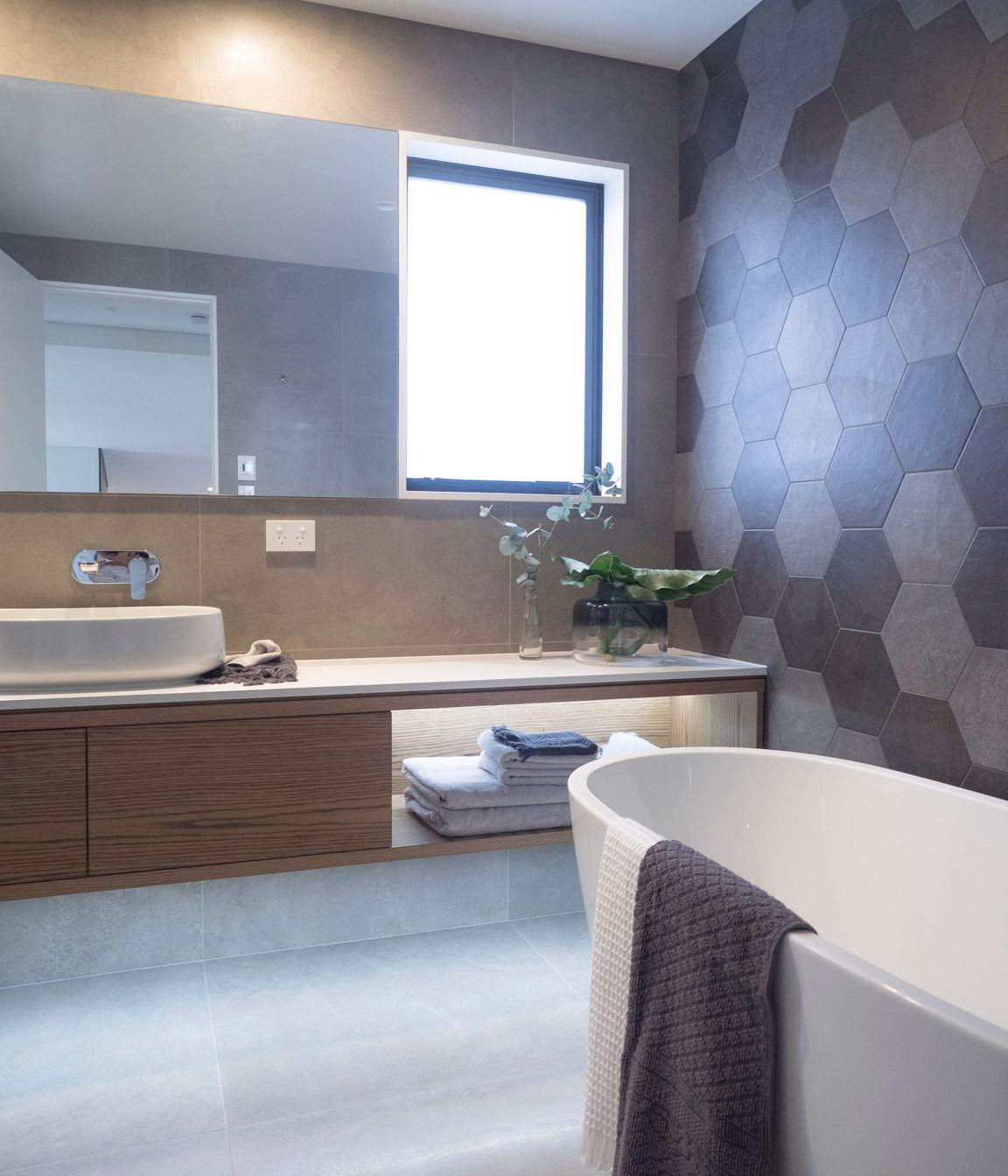 Bathroom with good lighting an storge is essential.