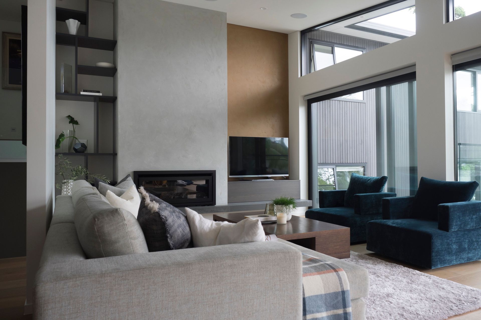 The living space with layers of texture and colour.