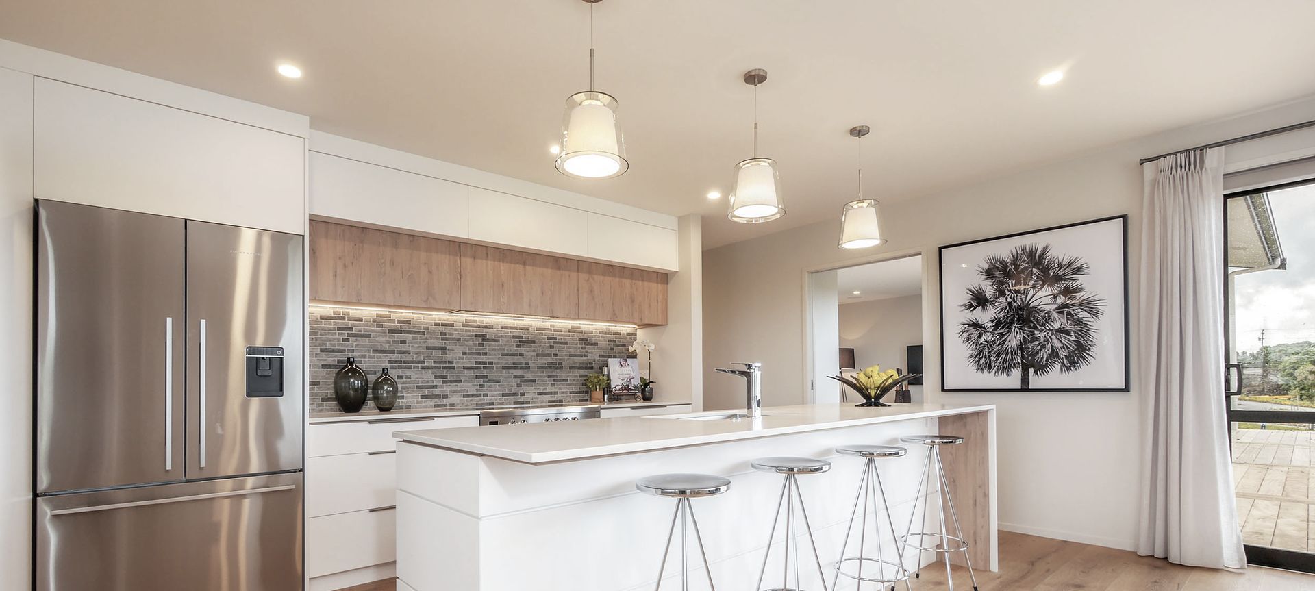 Welcoming White + Timber banner