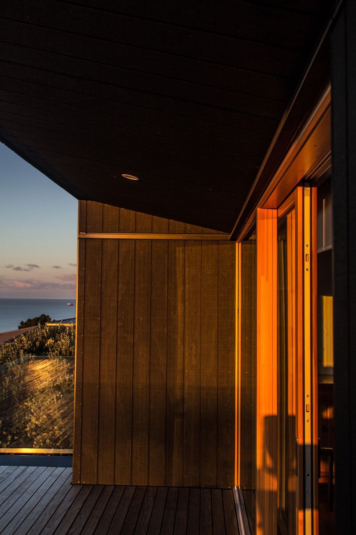 Evening sun creates fantastic colours and shadows in the outdoor living areas.