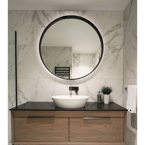 Elite Halo Round Stone Framed Mirror