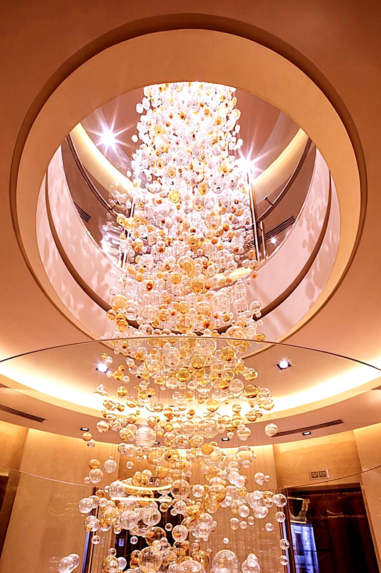 Lift LobbyCustom Lighting Feature Spanning 3-Floors
