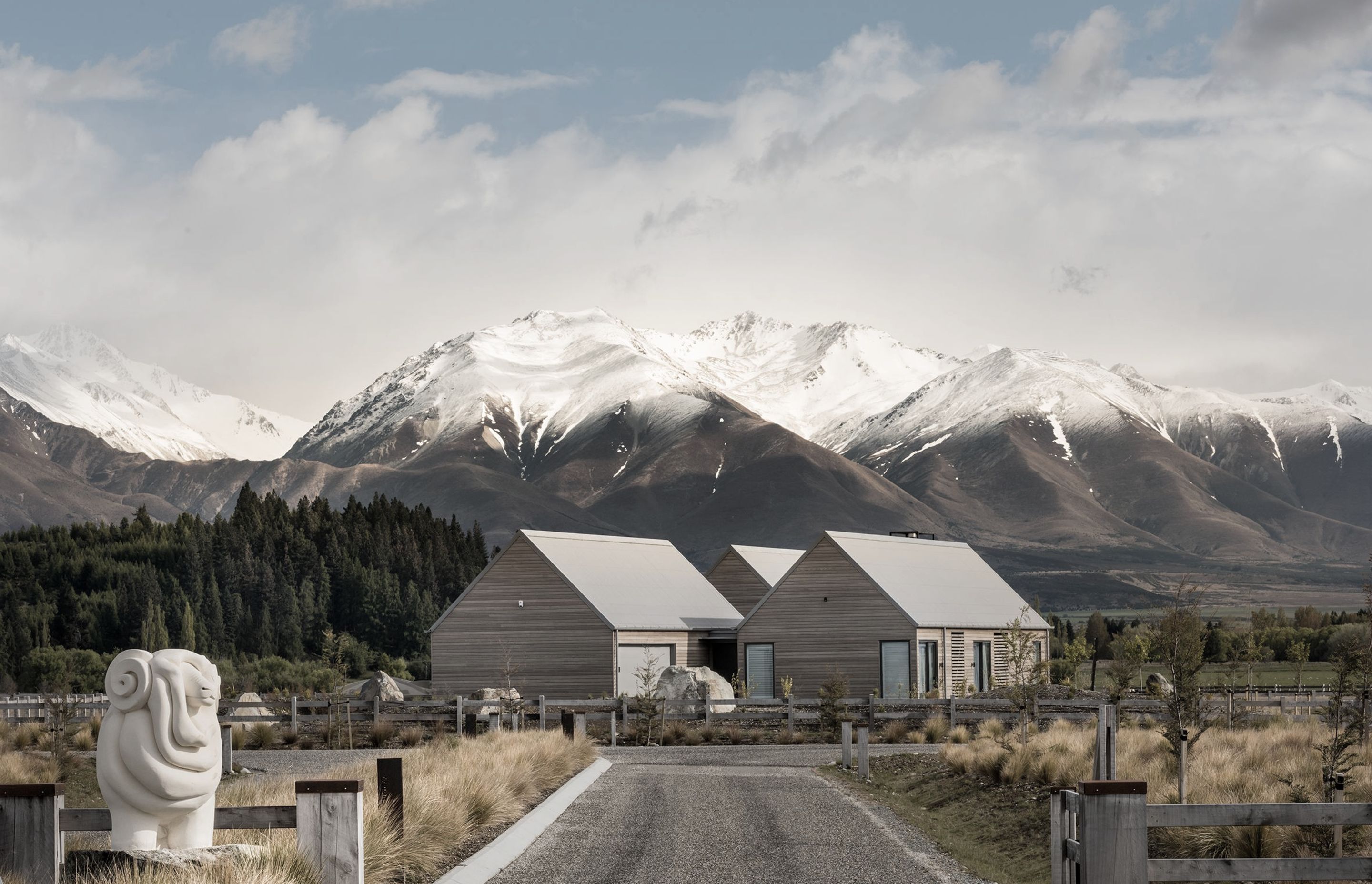 Architecturally designed 3 bedroom home with breathtaking views of the Southern Alps and surrounding areas.
