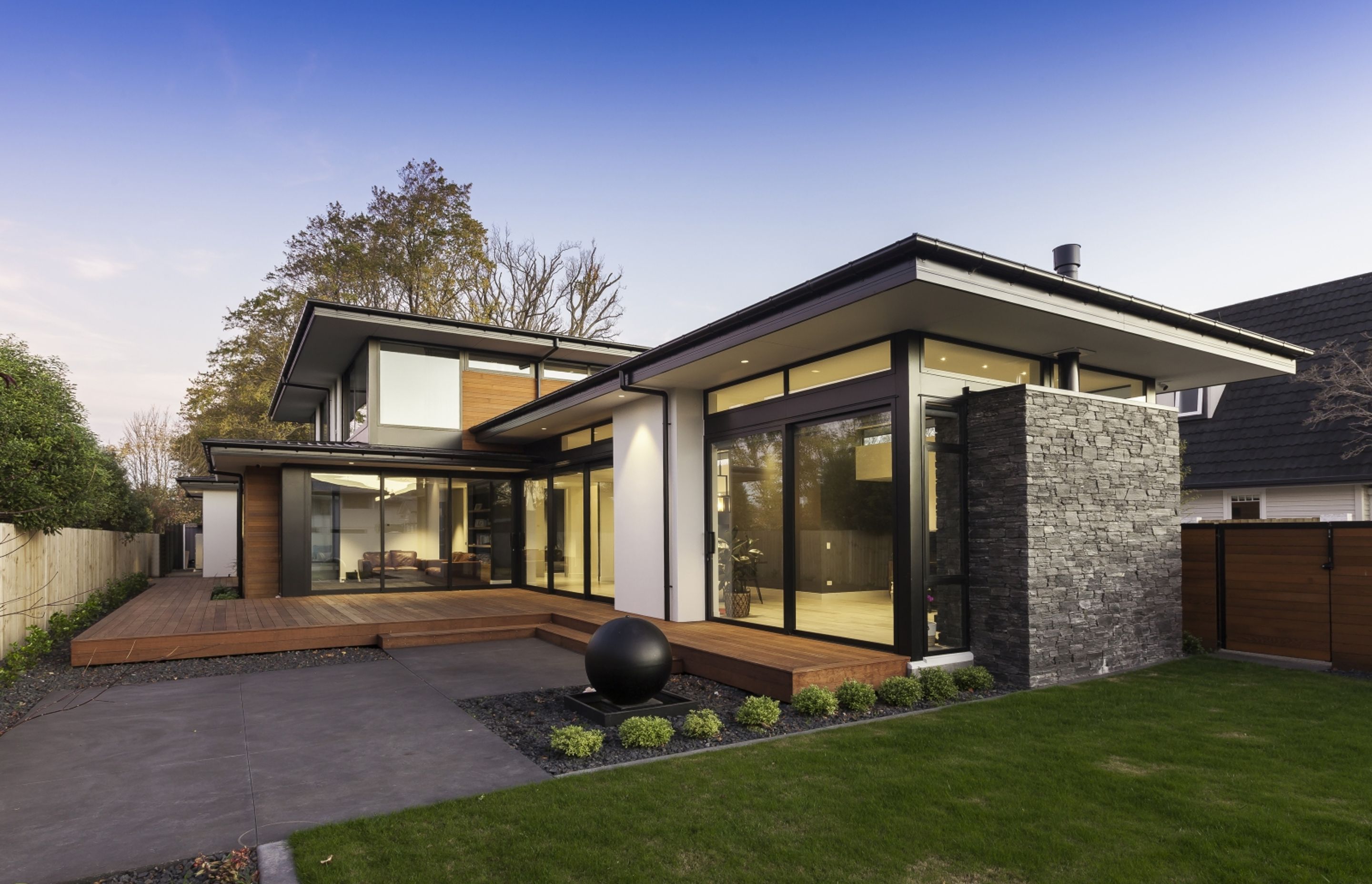 This new home in Christchurch has replaced a home that was damaged in the earthquakes. As the property is located in a TC3 zone, the house features a RibRaft slab, allowing it to be easily relevelled in the event of liquefaction.